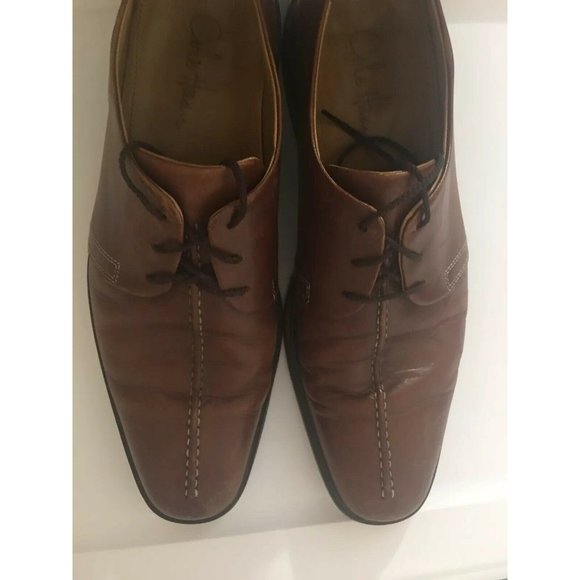 COLE HAAN Beckett Center Seam Cognac Lace Up Mens Dress Shoes Oxfords 10M C06400 - Picture 6 of 10